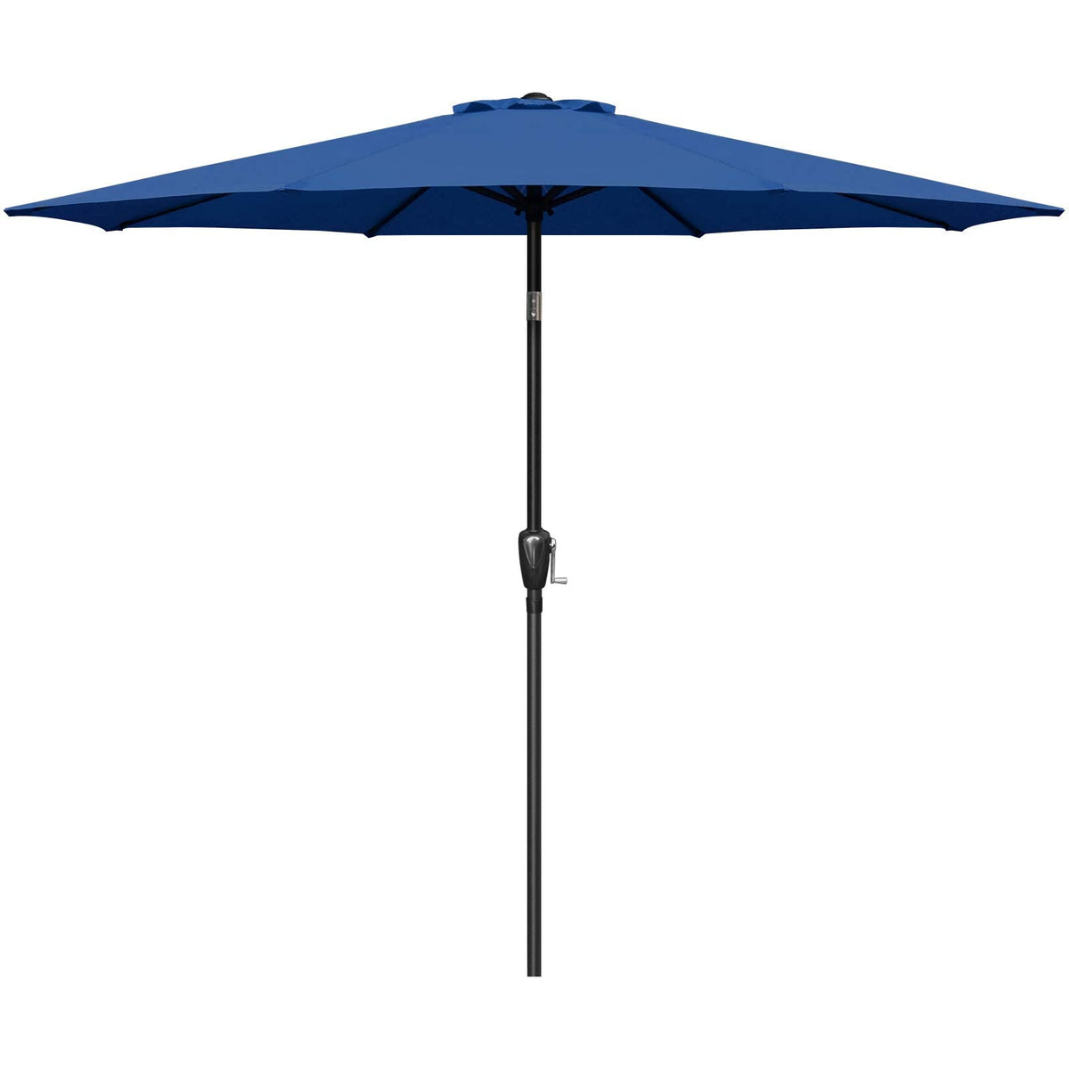 Simple Deluxe 9' Patio Umbrella Outdoor Table Market Yard Umbrella With Push Button Tilt/Crank, 8 Sturdy Ribs For Garden, Deck, Backyard, Pool, Blue