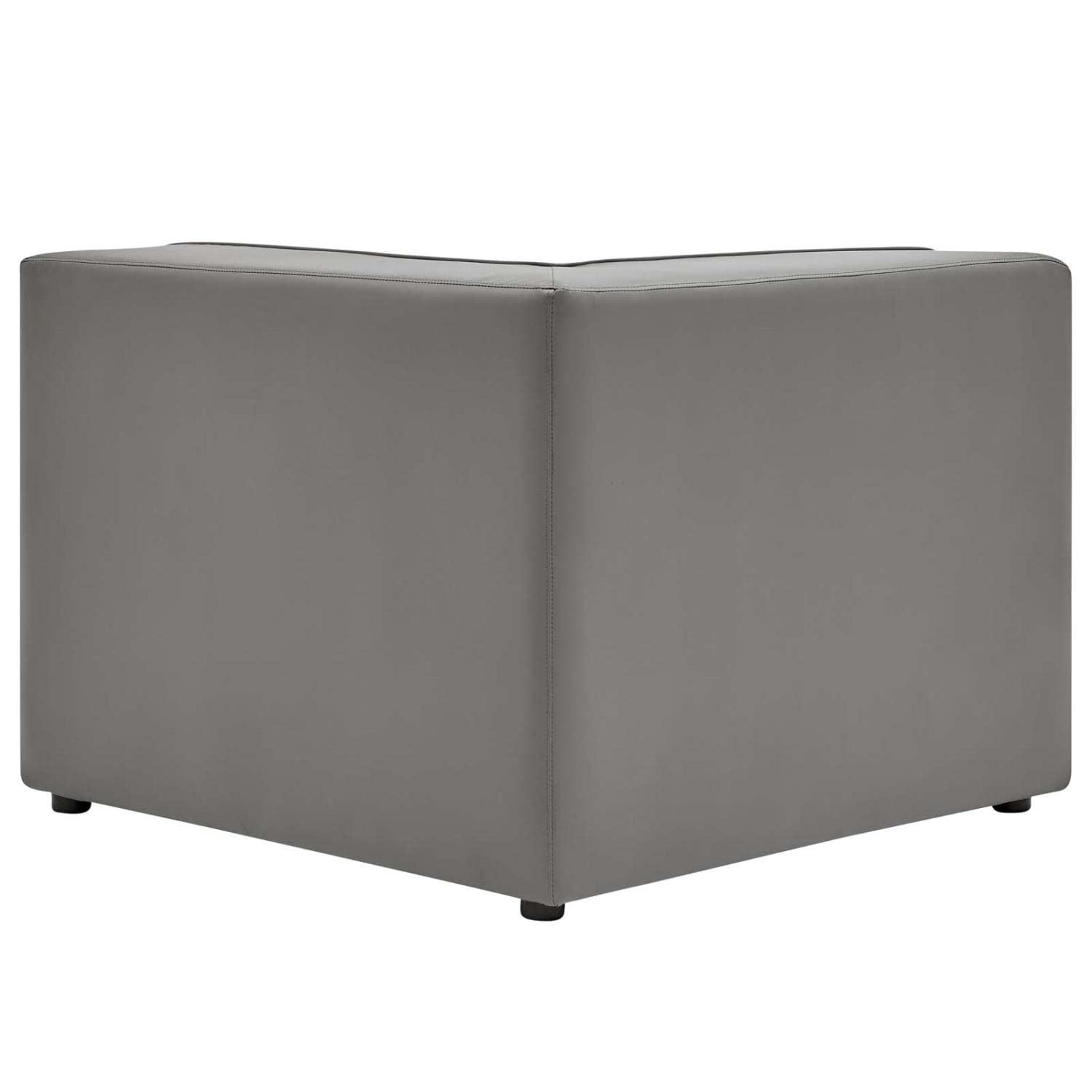 Modway Mingle Vegan Leather Sectional Sofa Corner Chair in Gray