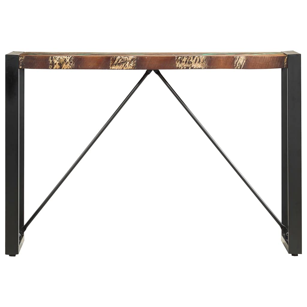 vidaXL Industrial Style Console Table in Solid Reclaimed Wood with Durable Black Powder-Coated Steel Legs - Easy Assembly, Ideal for Living Room or Hallway