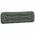 vidaXL Dark Grey Fabric Headboard Cushion - 193 cm Wall-Mountable Backrest Pillow with Striped Design, Breathable & Durable Material, 374634