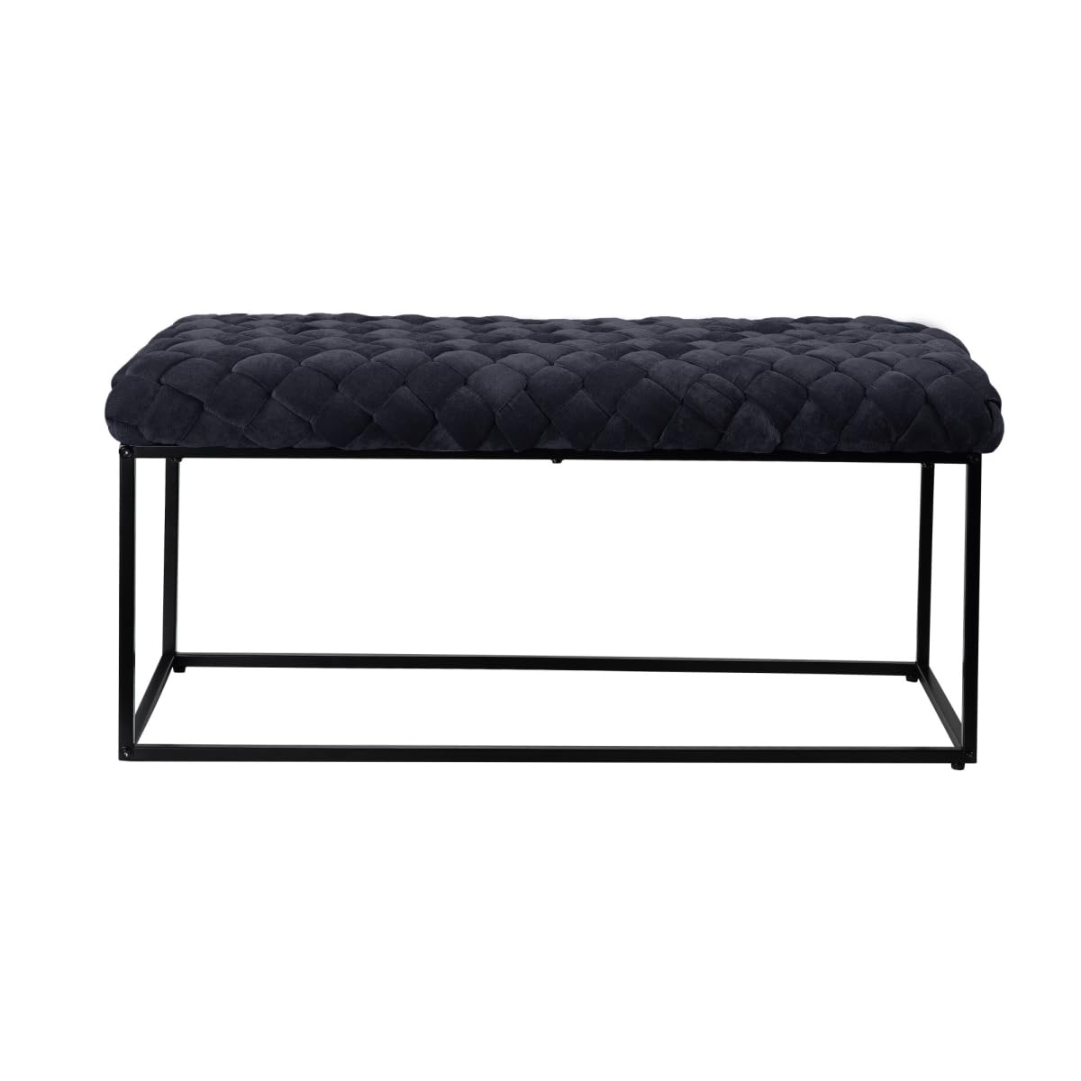 HomeRoots 490880 18.1 x 17.3 x 39.4 in. Black Upholstered Upholstery Entryway Bench