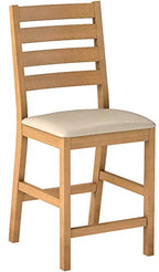 East West Furniture CFS-OAK-C Café Counter Height Barstools - Linen Fabric Upholstered Wooden Chairs, Set of 2, Oak
