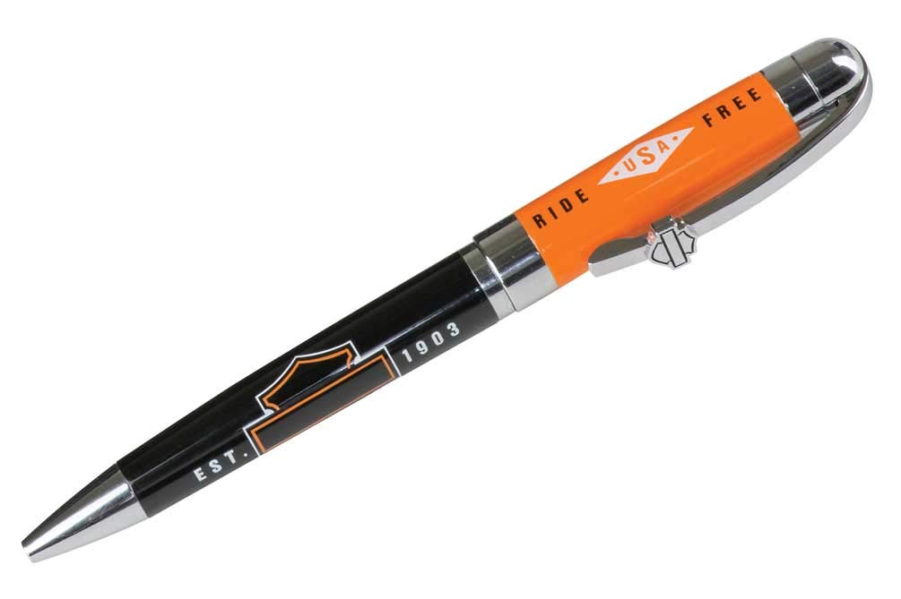 Harley-Davidson Ride Free Black Ink Pen W/Orange Gift Box - Orange Hdl-20115