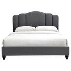 Acme Giada Channel-Tufted Fabric Eastern King Platform Bed in Charcoal
