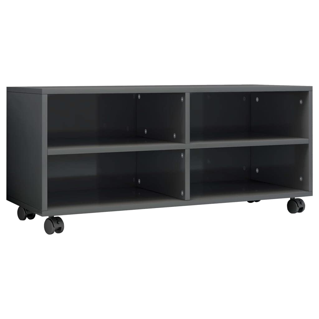 vidaXL Wheeled TV Unit Bright Grey 90x35x35cm Composite Wood