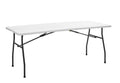 Living And More 4 Foot Height Adjustable Foldinhalf Table With Carrying Handle, Easy Folding And Storage, Indoor Outdoor Use,