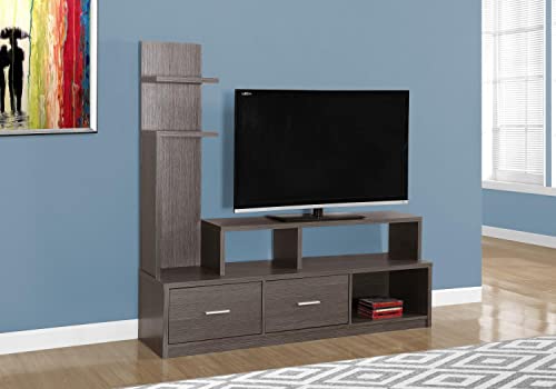 Monarch Specialties Grey with A Display Tower TV Stand, 60'