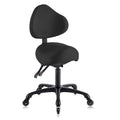 DR.LOMILOMI Pneumatic Swivel Rolling Saddle Stool with Wheels and Back Support for Hair Stylist, Hygienic Clinic Spa Massage, Ho