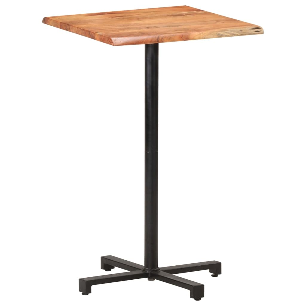 vidaXL Bar Table with Live Edges 23.6&quot;x23.6&quot;x43.3&quot; Solid Acacia Wood