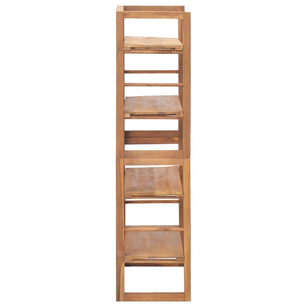 vidaXL Solid Teak Wood Shelving Unit 23.6&quot;x11.8&quot;x47.2&quot; – Adjustable Shelves - Colonial Style - Indoor Storage - Ideal for Home & Office Use - Brown'