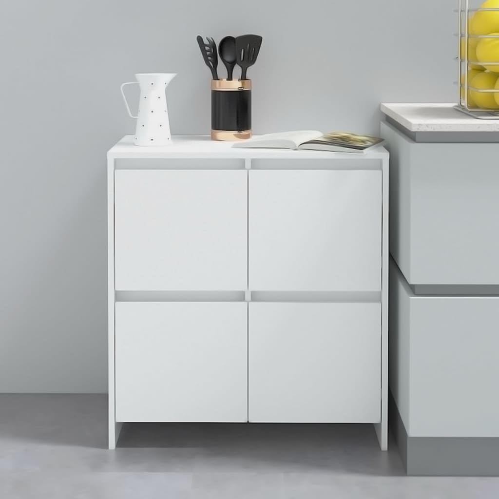vidaXL Sideboard White 27.6&quot;x16.1&quot;x29.5&quot; Chipboard