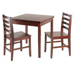 Ergode Elegant 3-Piece Shaye Dining Table Set | Solid Wood | Walnut Finish | 2 Slat Back Chairs | Contemporary Design | Easy Assembly (94358VV) (94358-VV) (94367-VV)