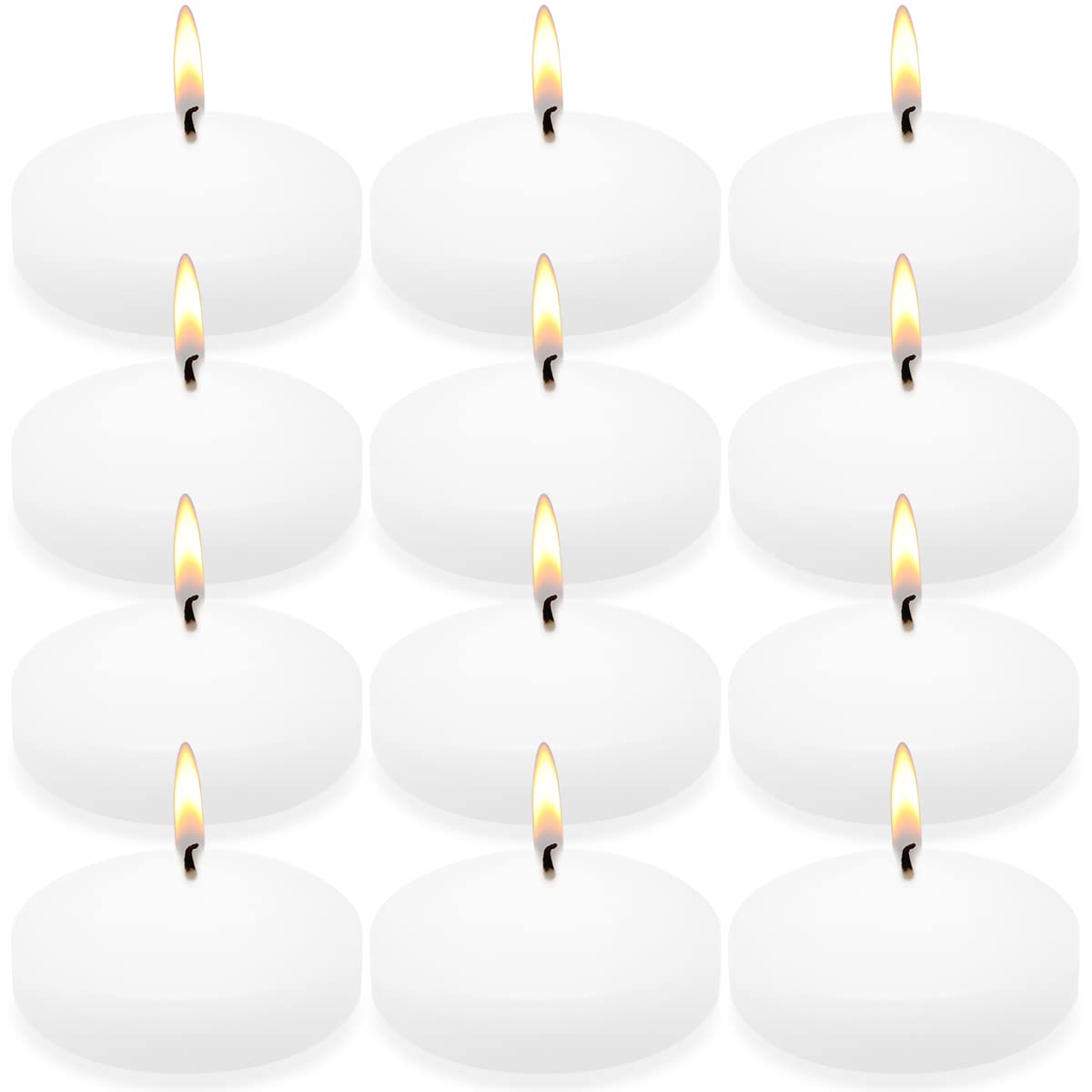 10 Hour White Floating Candles Large 3 Unscented Dripless Water Wax Floating Candles for Vases, Centerpieces at Wedding, Party, 