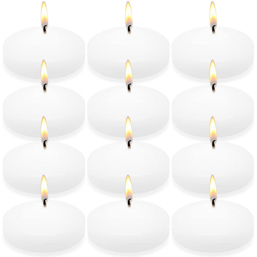 10 Hour White Floating Candles Large 3 Unscented Dripless Water Wax Floating Candles for Vases, Centerpieces at Wedding, Party, 