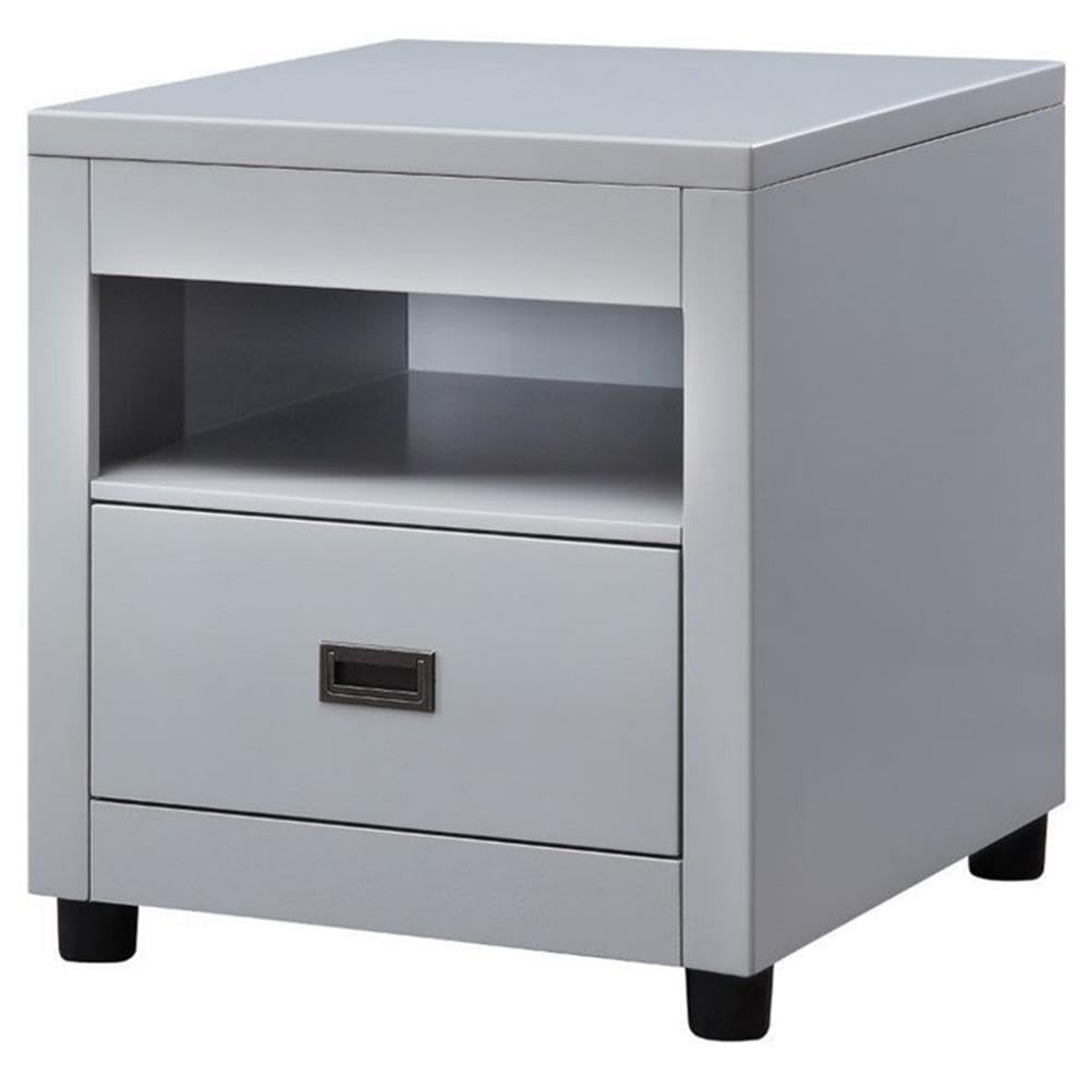 Acme Eleanor 1-Drawer Wooden End Table with Open Compartment in Dove Gray