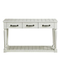 Steve Silver Hemingway Cottage Styling, Alabaster Finish, Working Drawer, Farmhouse Design, Ebony Metal Hardware Sofa Table, 50 x 17 x 30