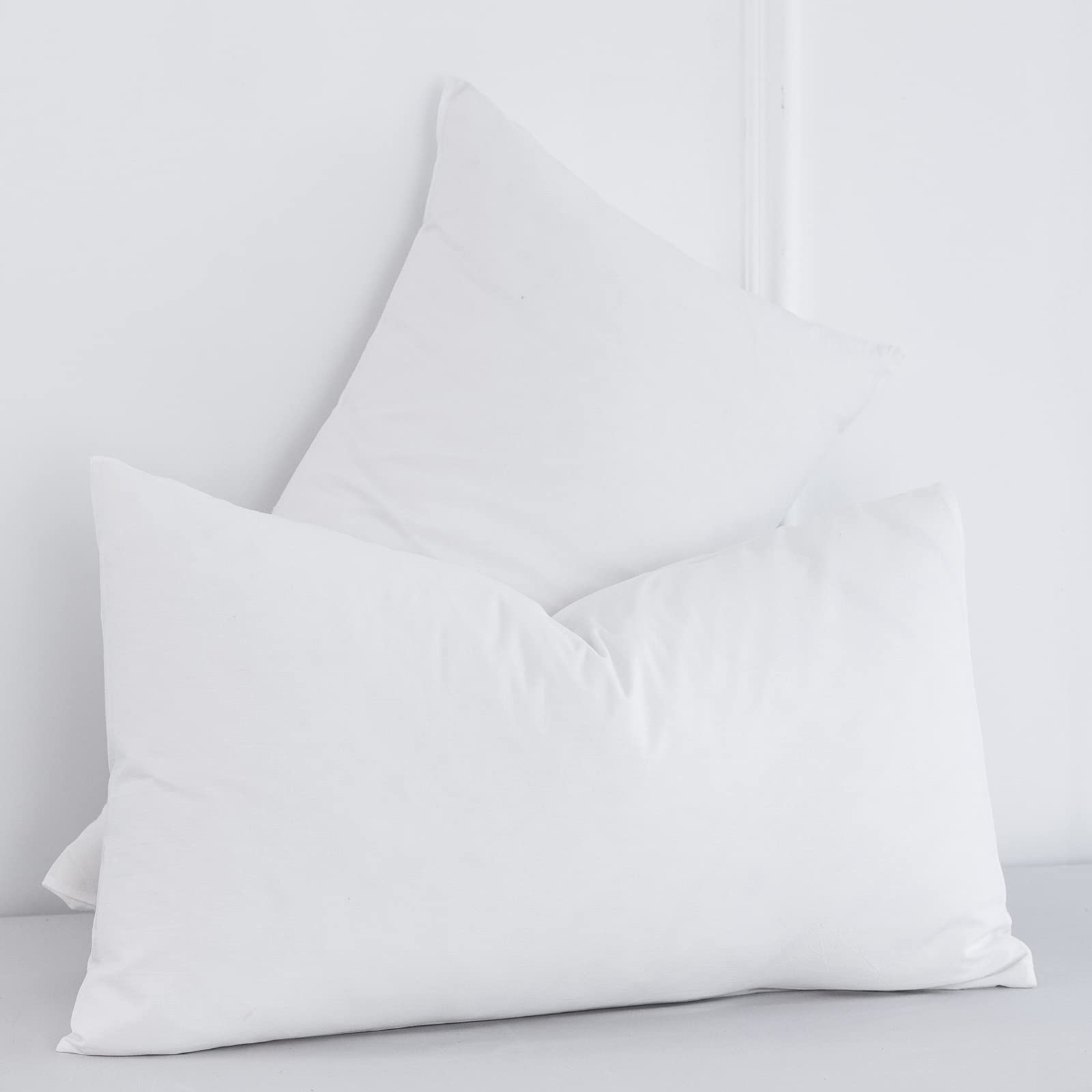 Moomee Bedding Pillowcases Pack Of 2 100% Washed Cotton Linen Like Textured Breathable Durable Soft Comfy (Off White, King)