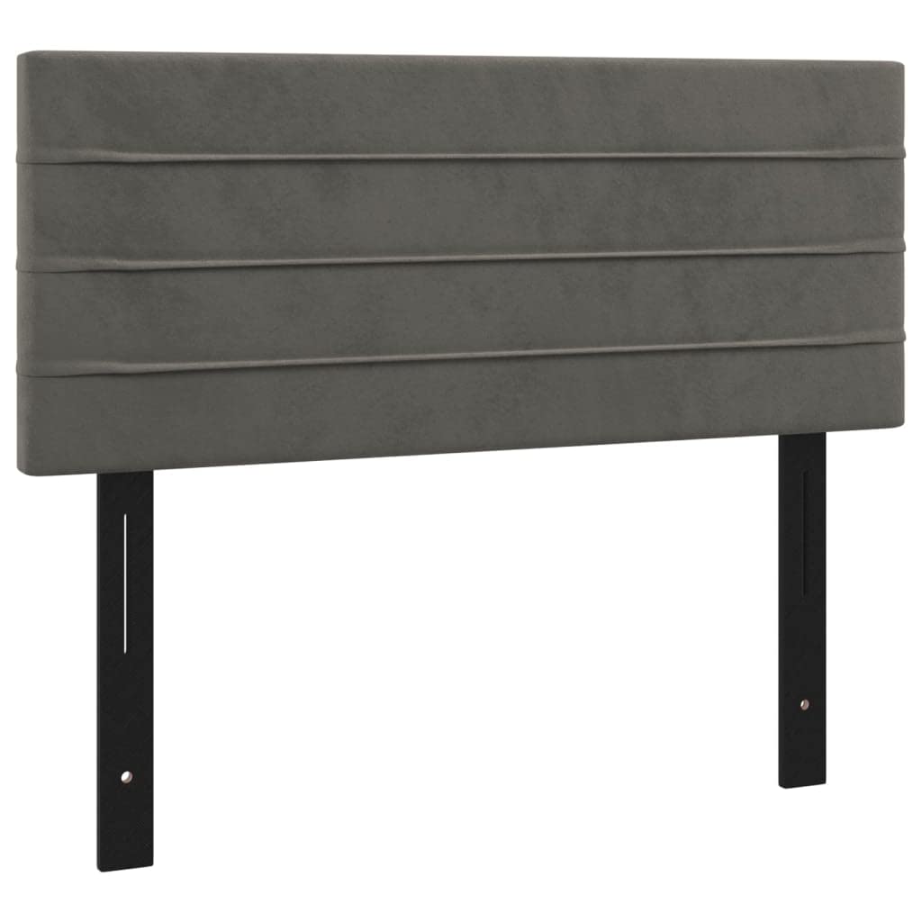 vidaXL Velvet Upholstered Dark Gray Headboard, Solid and Engineered Larch Wood, Classy Design, Suitable for All Bedroom Styles, Easy to Clean, Eco Friendly