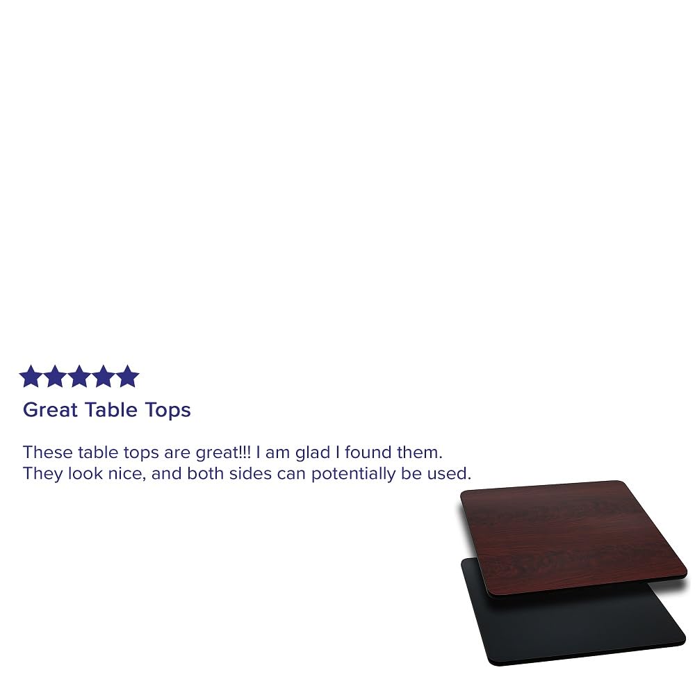Flash Furniture Glenbrook 36'' Square Table Top with Black or Mahogany Reversible Laminate Top