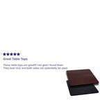 Flash Furniture Glenbrook 36'' Square Table Top with Black or Mahogany Reversible Laminate Top