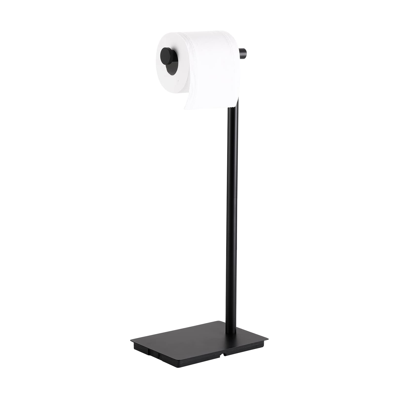 KES Black Toilet Paper Holder Stand Bathroom Freestanding Toilet Tissue Paper Roll Holder, 20 H SUS304 Stainless Steel Rustproof