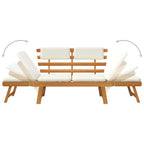 vidaXL Solid Wood Garden Bench Day Sofa Bed w/Cushions Outdoor Patio Garden