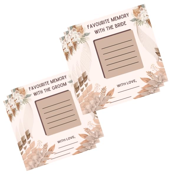 The Decor Cycle Favourite Memory Cards With Bride and Groom (Boho Theme). Set of 15 each, Pack of Total 30. 4 * 4 Inches Wedding