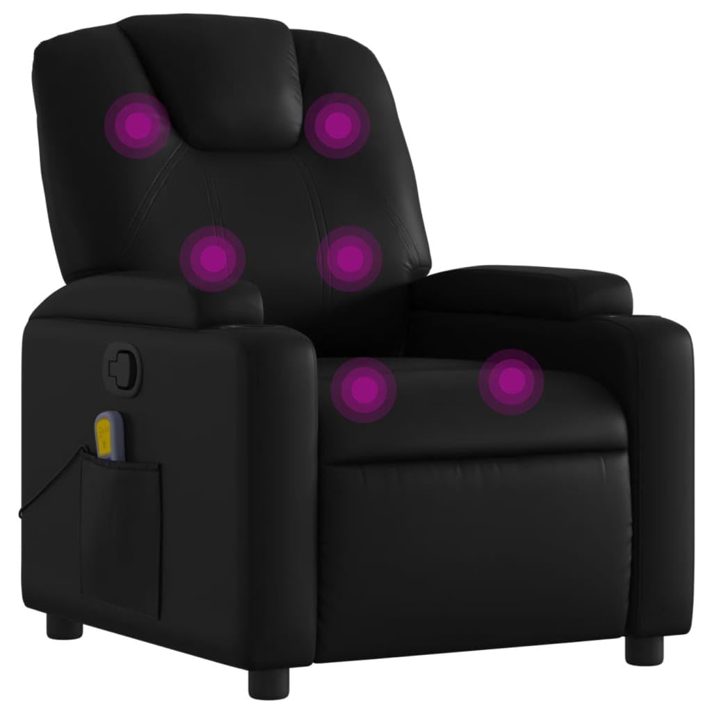 vidaXL Manual Recliner Chair for Living Room, Adjustable Recliner with Padded Seat & Backrest, Home Theater Seating with Side Pocket & Cup Holders, Cream Leather