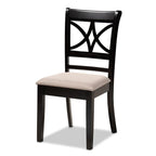 Baxton Studio Clarke Modern and Contemporary Sand Fabric Upholstered and Espresso Brown Finished Wood 5-Piece Dining Set