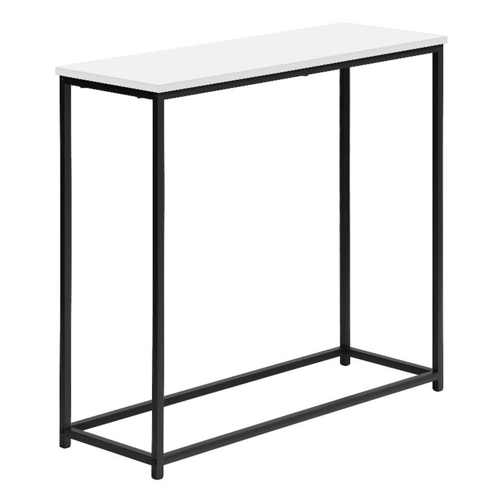 Monarch Specialties 2252 Accent Table, Console, Entryway, Narrow, Sofa, Living Room, Bedroom, Metal, Laminate, White, Black, Contemporary, Modern Table-32, 31.5&Quot; L X 11.5&Quot; W X 29&Quot; H