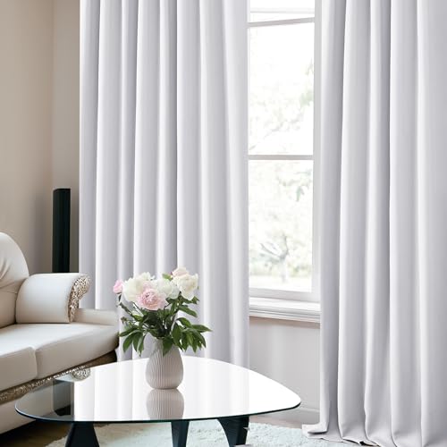 Deconovo Blackout Curtains – Room Darkening, Noise-Reducing, Thermal Insulated – Energy-Efficient Window Treatment For Bedroom, Living Room & Home Office – 2 Panels, Star White, 70W X 95L Inch
