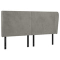Vidaxl Velvet Headboard With Ears In Light Gray - Classic Design, Durable Larch Wood And Engineered Wood Construction, Easy-Clean, Luxurious Comfort