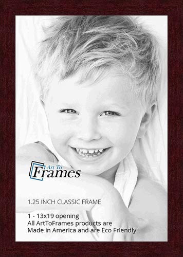 ArtToFrames 13x19 Inch Brown Picture Frame, This 1.25 Custom Poster Frame is Classic Mahogany Frame, for Your Art or Photos, WOM