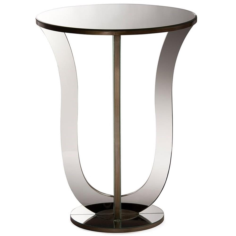 Baxton Studio Kylie Modern and Contemporary Hollywood Regency Glamour Style Mirrored Accent Side Table, Metallic
