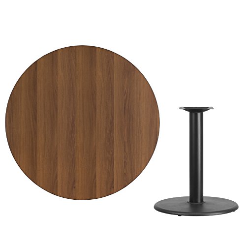 Flash Furniture Graniss 42'' Round Walnut Laminate Table Top with 24'' Round Table Height Base