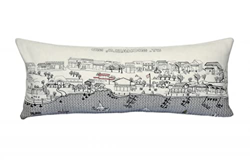 HomeRoots Cream 35' White St Michael's Daylight Skyline Lumbar Decorative Pillow