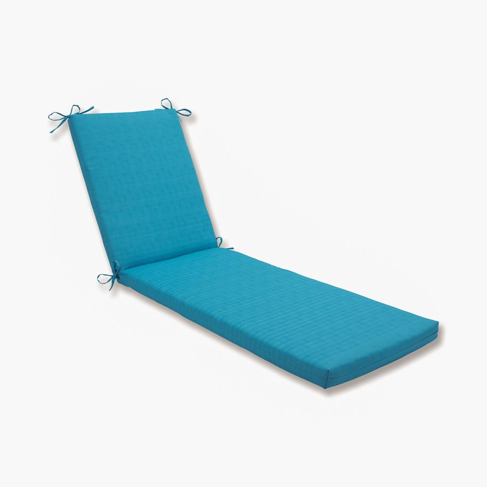 Pillow Perfect Monti Chino Solid Indoor/Outdoor Patio Chaise Lounge Cushion Plush Fiber Fill, Weather And Fade Resistant, 80' X