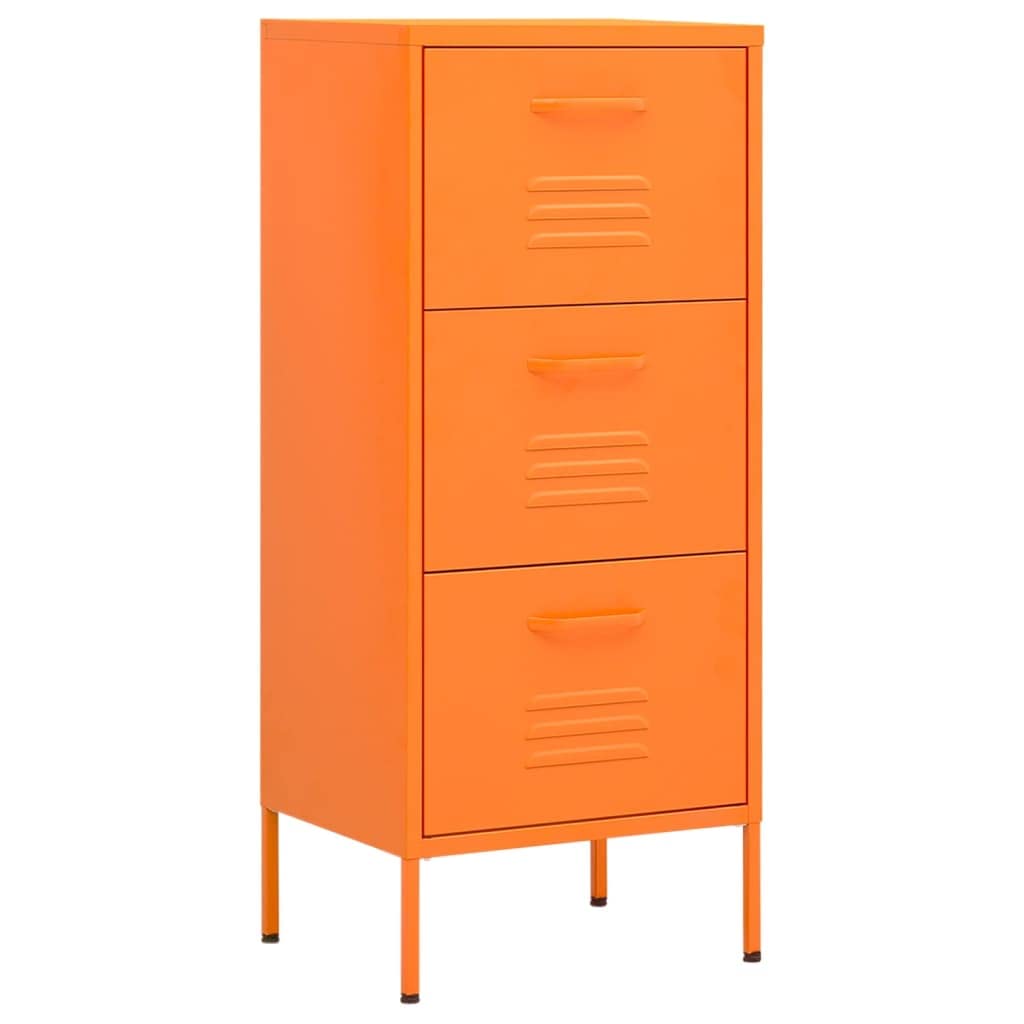 vidaXL Storage Cabinet Orange 16.7&quot; Steel Sideboard Side Cabinet Furniture