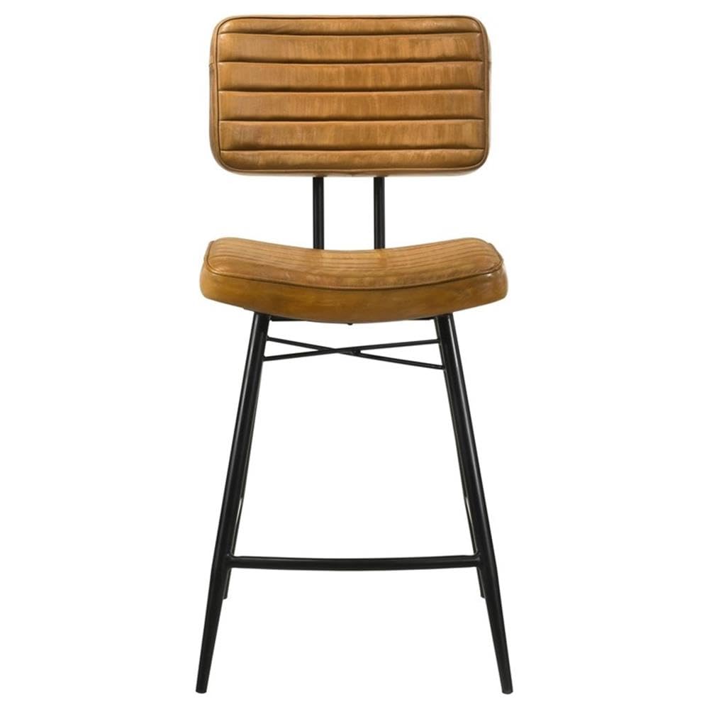 Coaster Partridge Leather Upholstered Counter Height Stools Camel