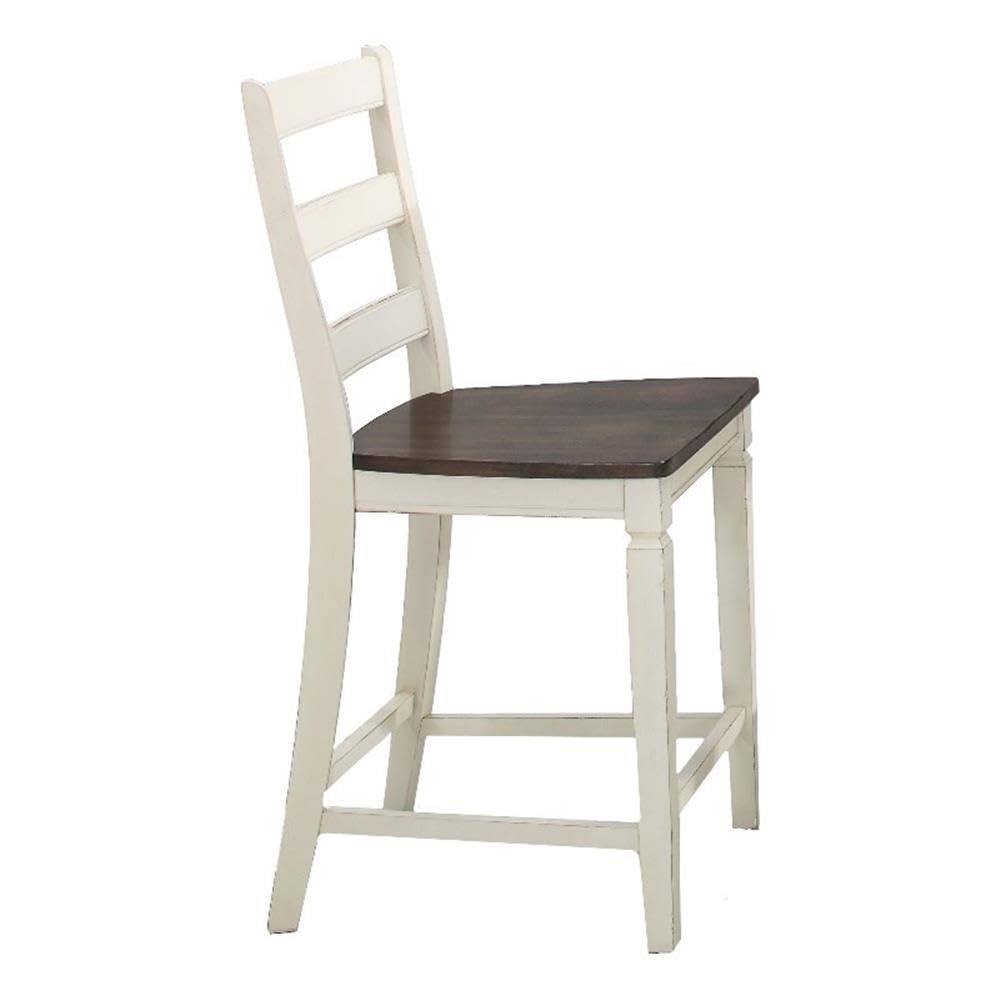 Intercon Glennwood Ladderback Barstool, Rubbed White Charcoal