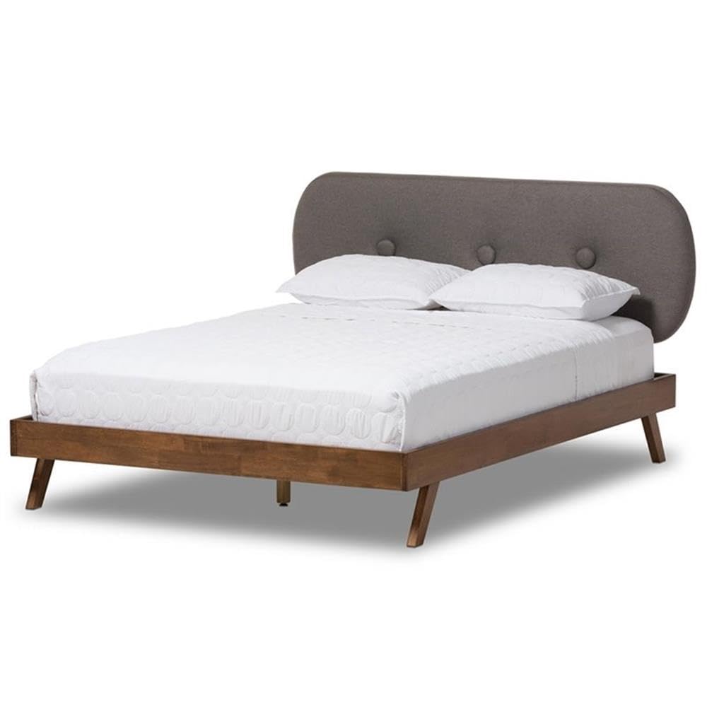 Baxton Studio Penelope Platform Bed Grey/Queen