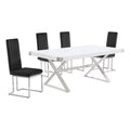 Best Quality Furniture D440/1-Sc340-7 Dining Set, 5-Piece, Black/Silver