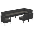 vidaXL Patio Lounge Set 9 Piece with Cushions Garden Outdoor Yard Terrace Backyard Balcony Sofa Lounging Furniture Poly Rattan B