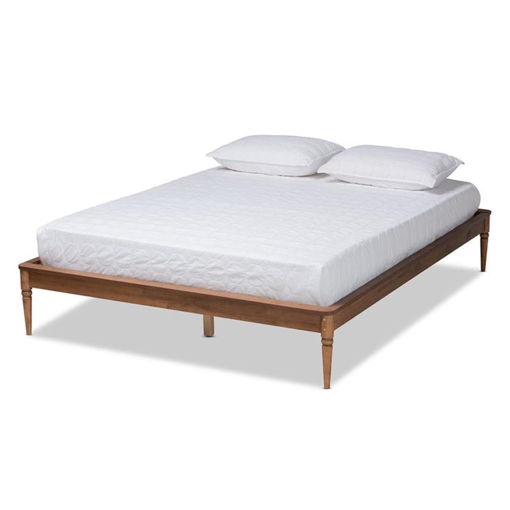 Baxton Studio Tallis Classic and Traditional Walnut Brown Finished Wood Full Size Bed Frame