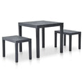 vidaXL Garden Table with 2 Benches Plastic Outdoor Patio Dining Multi Colors