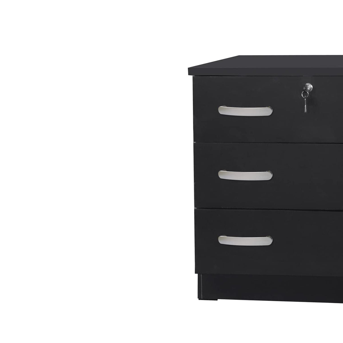 Better Home Products Cindy Wooden 3 Drawer Chest Bedroom Dresser In Black