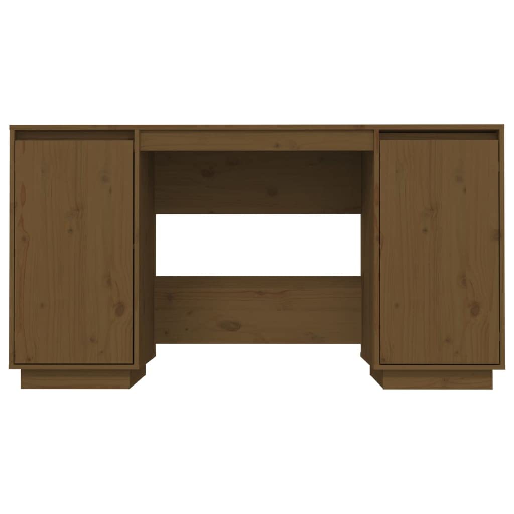 vidaXL Desk Honey Brown 55.1&quot;x19.7&quot;x29.5&quot; Solid Wood Pine