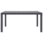 vidaXL Brown Plastic Patio Table with Rattan Look Design - Weather Resistant and Portable - Perfect for Garden, Patio, and Campsite Dining