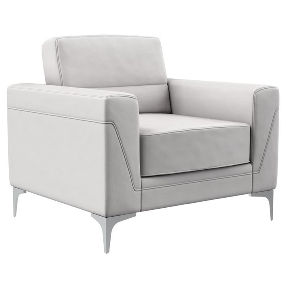 Global Furniture USA U6109 Light Gray Fabric PVC Chair with Metal Legs