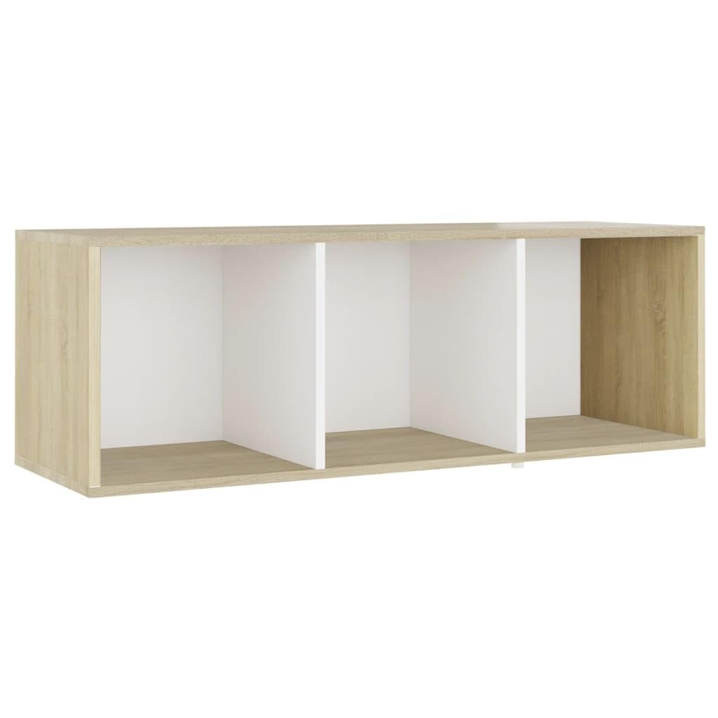 vidaXL TV Cabinet White and Sonoma Oak 42.1&quot;x13.8&quot;x14.6&quot; Chipboard